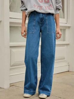 Jeans*Next - High Rise Utility Wijde pijpen Jeans Donkerblauw