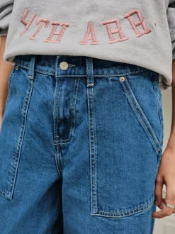 Jeans*Next - High Rise Utility Wijde pijpen Jeans Donkerblauw