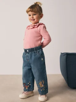 Jeans En Joggingbroeken|Jeans|Next Donkerblauw - Jeans met muizenborduursel (3mnd -7jr)