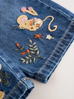 Jeans En Joggingbroeken|Jeans|Next Donkerblauw - Jeans met muizenborduursel (3mnd -7jr)