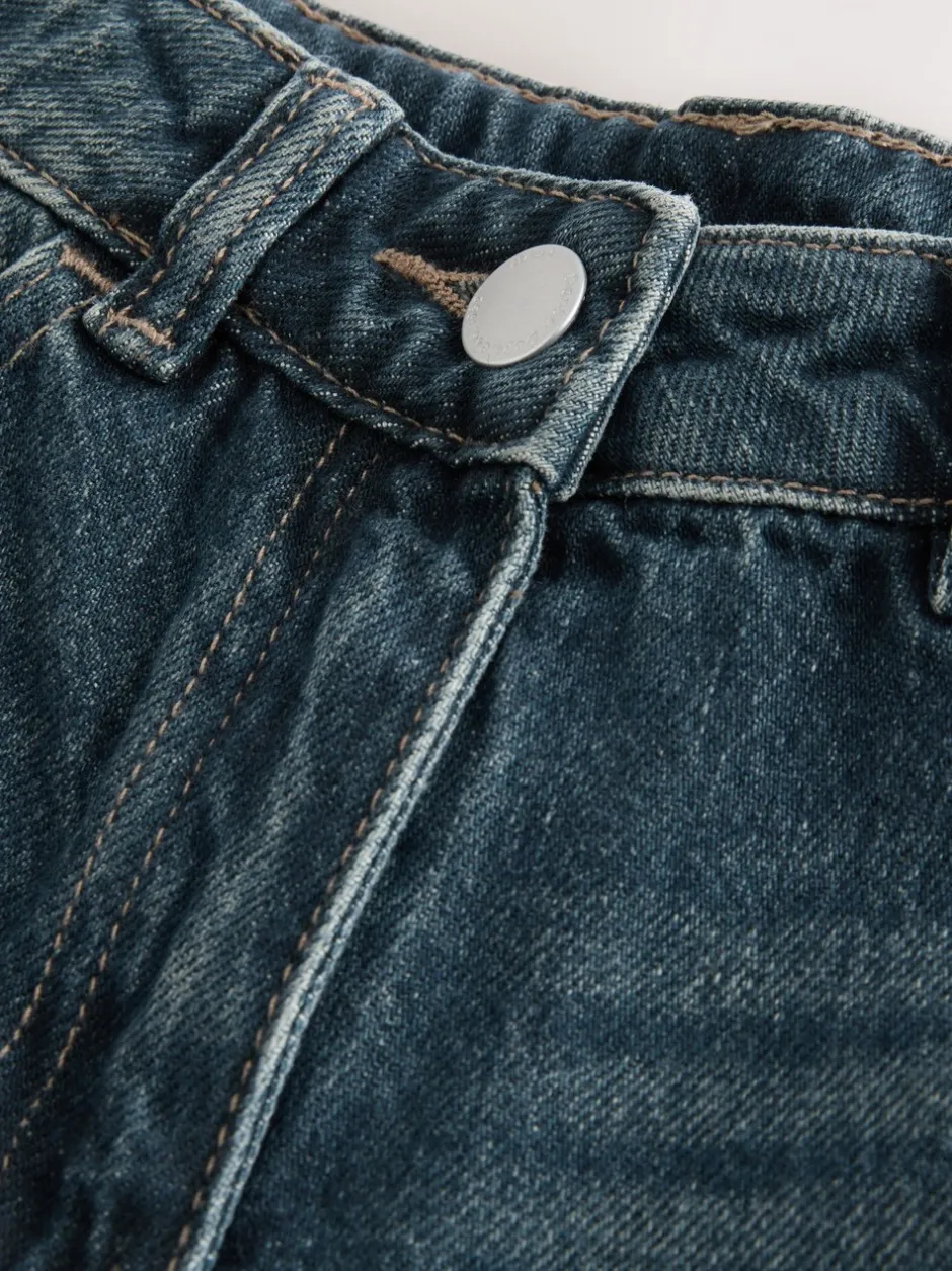 Jeans*Next Donkerblauw - Jeans met omgeslagen wijde pijpen (3-16jr)