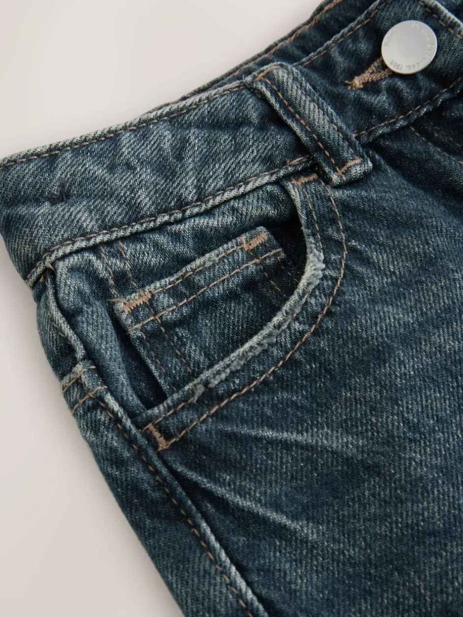 Jeans*Next Donkerblauw - Jeans met omgeslagen wijde pijpen (3-16jr)