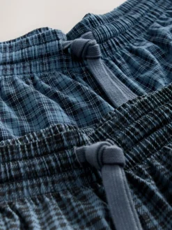 Pyjama's|Next Donkerblauw - Jersey Check Pyjamas Shorts 2 Pack