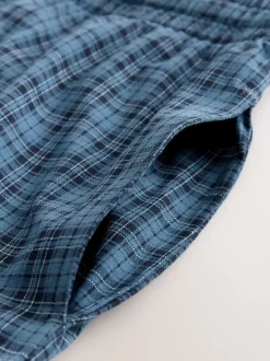 Pyjama's|Next Donkerblauw - Jersey Check Pyjamas Shorts 2 Pack