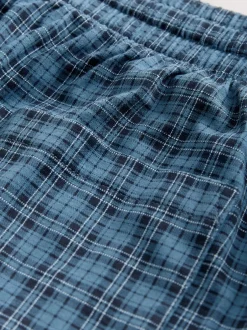 Pyjama's|Next Donkerblauw - Jersey Check Pyjamas Shorts 2 Pack