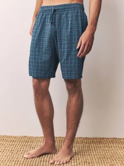 Pyjama's|Next Donkerblauw - Jersey Check Pyjamas Shorts 2 Pack
