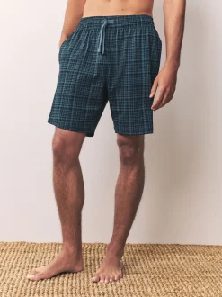 Pyjama's|Next Donkerblauw - Jersey Check Pyjamas Shorts 2 Pack