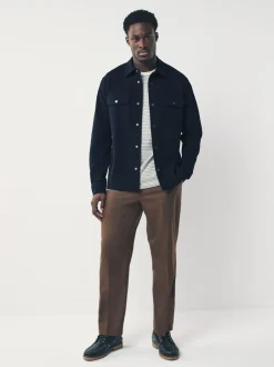 Formele Overhemden|Jassen En Jacks|Next Donkerblauw - Jersey keperstof Overshirt met drukknopen