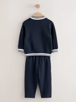 Jassen En Jacks|Broeken En Chino's|Next Donkerblauw - Jersey letterman-jack en broek set (3mnd-7jr)