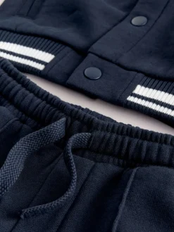 Jassen En Jacks|Broeken En Chino's|Next Donkerblauw - Jersey letterman-jack en broek set (3mnd-7jr)