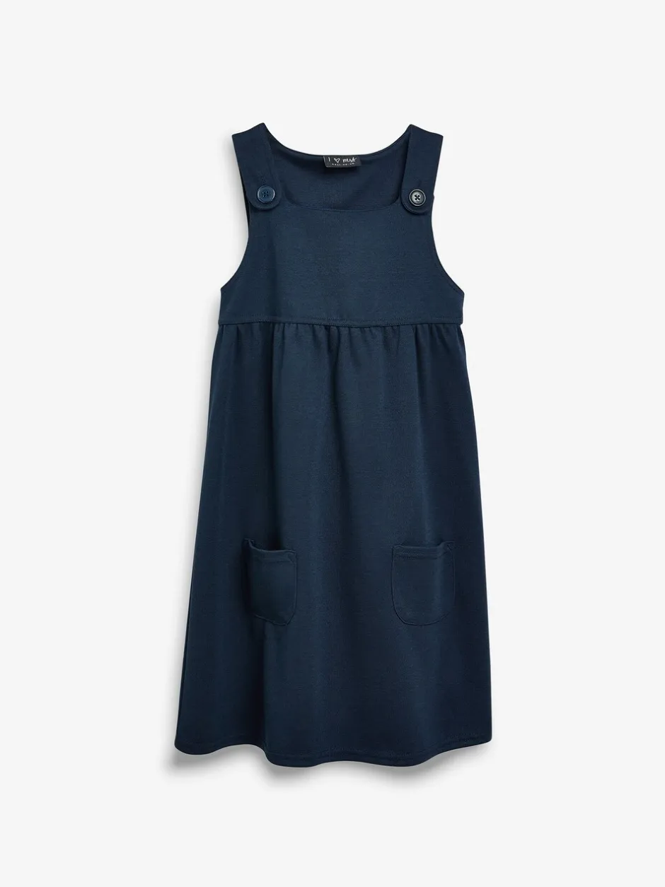 Schoolkleding|Next - Jersey schoolovergooier met stretch (3-14 jr) Donkerblauw