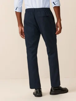 Formele Broek|Next - Joggingbroek met elastische tailleband en effen voorkant Donkerblauw