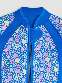 Badkleding|Jojo Maman Bébé - Floral Print Junior Wetsuit Donkerblauw