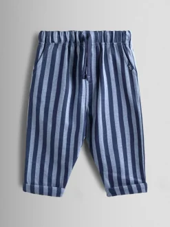 Jeans En Joggingbroeken|Jojo Maman Bébé - 2-Pack Stripe & Plain Joggers Donkerblauw