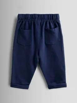 Jeans En Joggingbroeken|Jojo Maman Bébé - 2-Pack Stripe & Plain Joggers Donkerblauw