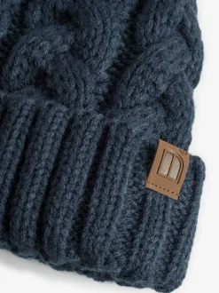 Mutsjes En Antikrabwantjes|Mutsen, Handschoenen En Sjaals*Next Donkerblauw - Kabelgebreide muts met pompon (1-16jr)