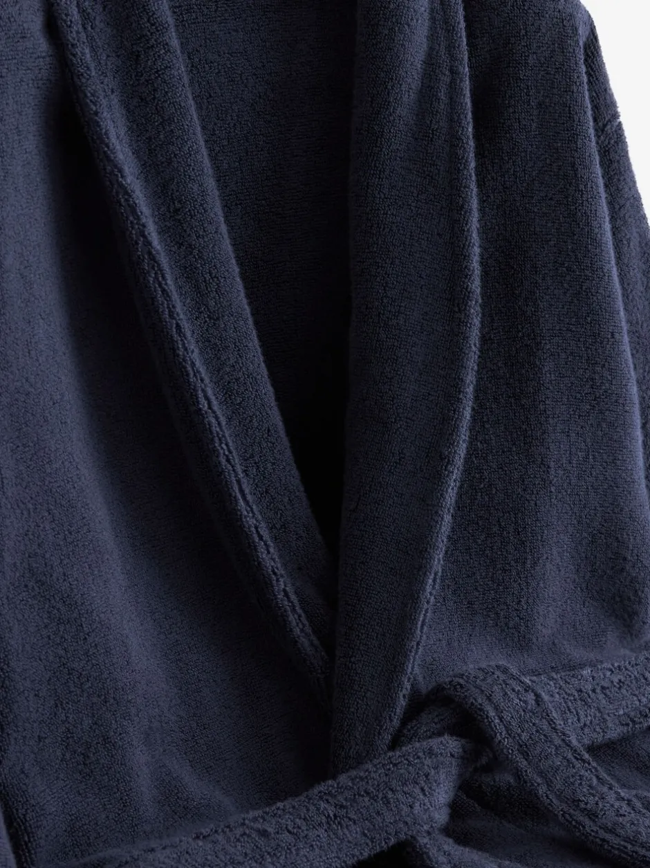 Loungewear|Kamerjassen En Badjassen|Next Donkerblauw - Katoenen kamerjas van badstof