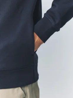 Sweaters En Hoody´S|Sweaters En Hoody´S*Next Donkerblauw - Kwartrits - Sweatshirt van jersey met hoog katoengehalte