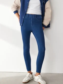 Leggings En Joggingbroeken|Next Donkerblauw - Lange jersey denim leggings