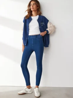 Leggings En Joggingbroeken|Next Donkerblauw - Lange jersey denim leggings
