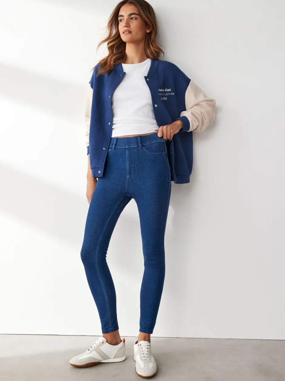 Leggings En Joggingbroeken|Next Donkerblauw - Lange jersey denim leggings