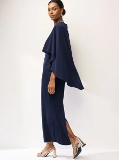 Gelegenheidskleding|Jurken|Next Donkerblauw - Lange jurk met cape