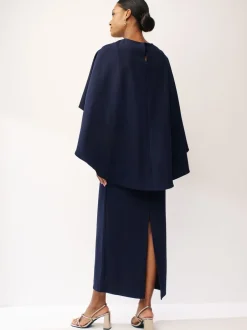 Gelegenheidskleding|Jurken|Next Donkerblauw - Lange jurk met cape