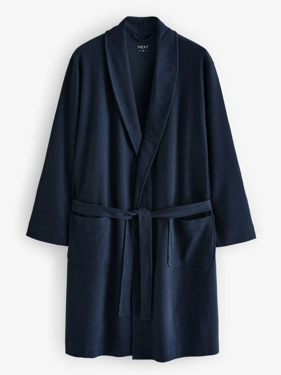 Loungewear|Kamerjassen En Badjassen*Next - Lichte badjas met wafelstructuur Donkerblauw