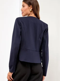 Kostuums En Werkkleding*Lipsy Donkerblauw - - Kraagloze korte blazer