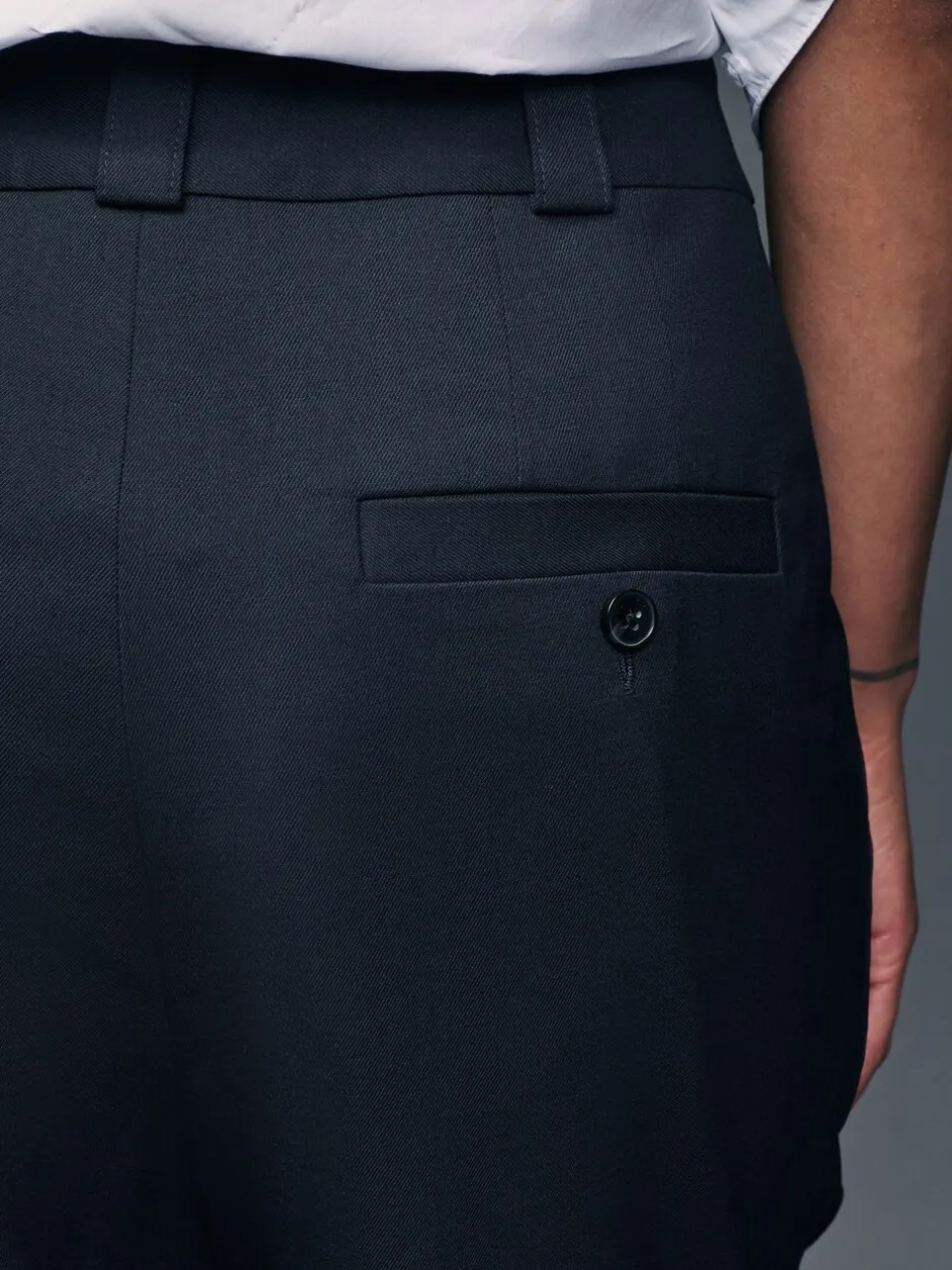 Kostuums En Werkkleding|Broeken*Next Donkerblauw - Maatgesneden slim fit broek van stevige stof