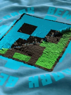 T-Shirts|Tops*Next - Minecraft T-shirt met pailletten (3-16jr) Donkerblauw