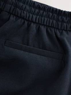 Kostuums En Werkkleding|Broeken|Next - Modieus gesneden broek met wijde pijpen van wol Donkerblauw