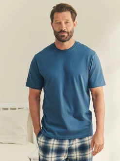 Pyjama's|Loungewear|Next - Motionflex behaaglijke pyjamaset met korte broek Donkerblauw