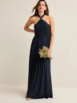 Gelegenheidskleding|Next Donkerblauw - Multiway mesh Maxi-jurk voor Bruiloftsgasten
