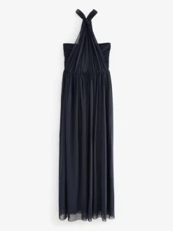 Gelegenheidskleding|Next Donkerblauw - Multiway mesh Maxi-jurk voor Bruiloftsgasten
