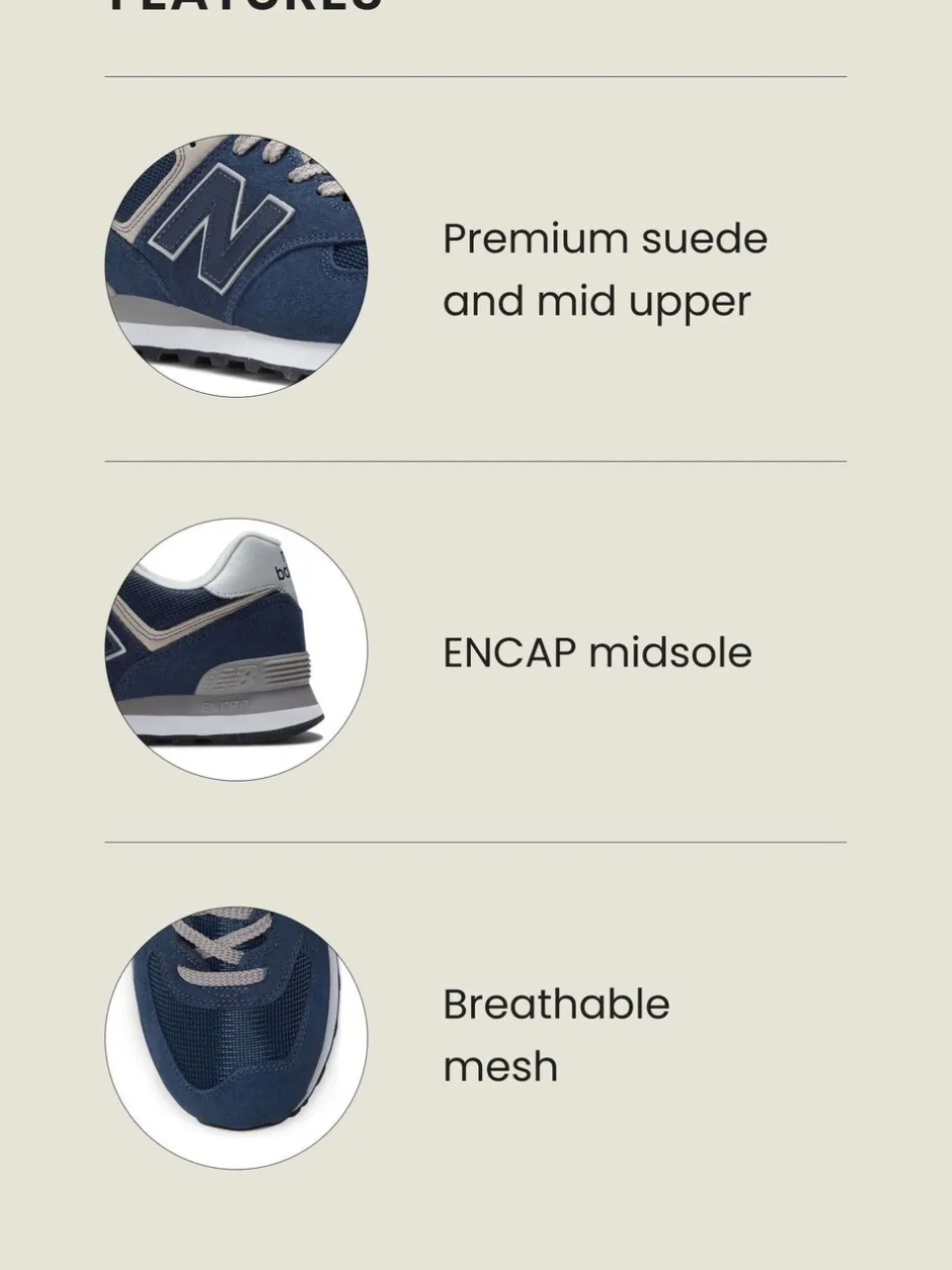 Sneakers*New Balance Donkerblauw - 574 herenslippers