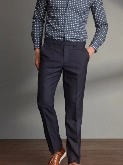 Formele Broek*Next - Normale Pasvorm - Signature - 100% Wollen broek met Motion Flex-tailleband Donkerblauw