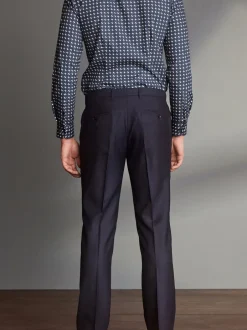 Formele Broek*Next - Normale Pasvorm - Signature - 100% Wollen broek met Motion Flex-tailleband Donkerblauw
