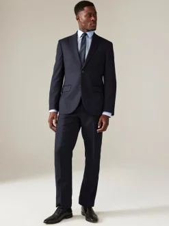 Blazers En Business-Jasjes|Pakken*Next - Normale Pasvorm - Kostuum met textuur: colbert Donkerblauw