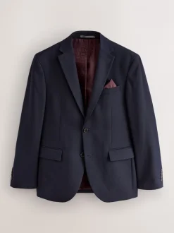 Blazers En Business-Jasjes|Pakken*Next - Normale Pasvorm - Kostuum met textuur: colbert Donkerblauw
