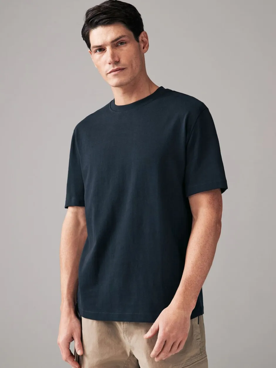 T-Shirts En Hemden*Next Donkerblauw - Normale Pasvorm - Zwaar T-shirt