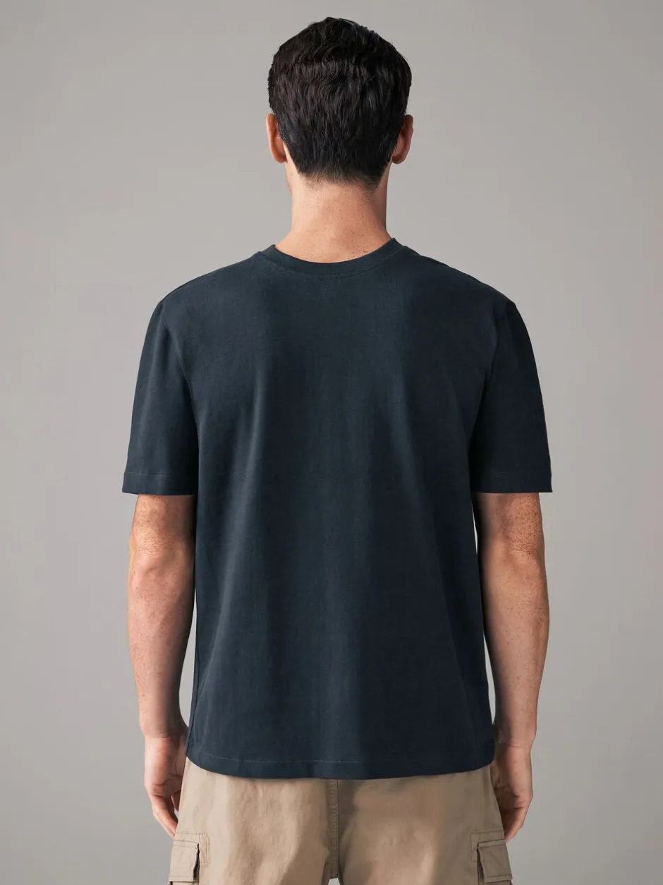 T-Shirts En Hemden*Next Donkerblauw - Normale Pasvorm - Zwaar T-shirt