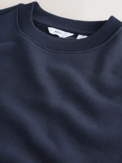 Sweaters En Hoody´S|Sweaters En Hoody´S*Next Donkerblauw - Normale Pasvorm - Heavyweight Cotton Rich Crew Neck Sweatshirt
