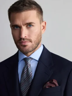 Blazers En Business-Jasjes|Pakken*Next - Normale Pasvorm - Signature Nova Fides 100% Italian Wool Suit Jacket Donkerblauw
