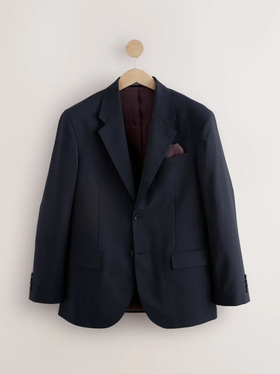 Blazers En Business-Jasjes|Pakken*Next - Normale Pasvorm - Signature Nova Fides 100% Italian Wool Suit Jacket Donkerblauw