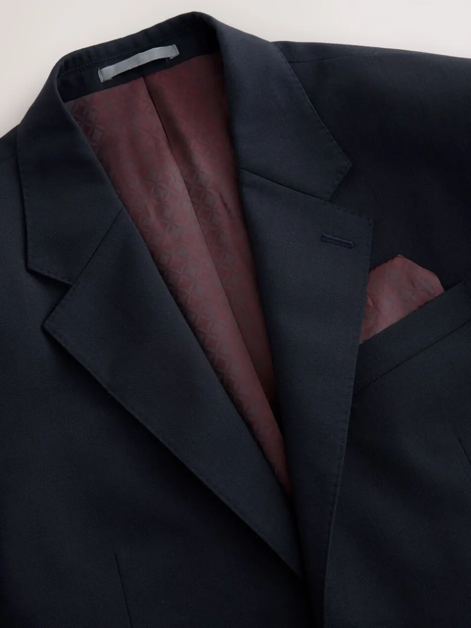 Blazers En Business-Jasjes|Pakken*Next - Normale Pasvorm - Signature Nova Fides 100% Italian Wool Suit Jacket Donkerblauw