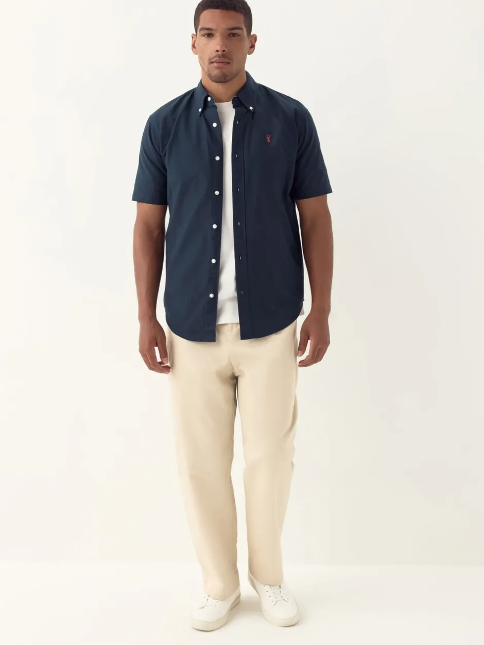 Formele Overhemden|Shirts|Next Donkerblauw - Normale Pasvorm - Oxford-overhemd met korte mouwen