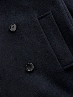 Jassen En Jacks|Next - Normale Pasvorm - Zacht aanvoelende marinejas met wol Donkerblauw