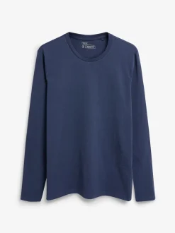 T-Shirts En Hemden|Next Donkerblauw - Normale Pasvorm - T-shirt met lange mouwen en ronde hals