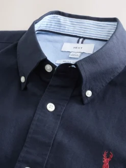 Formele Overhemden|Shirts|Next Donkerblauw - Normale Pasvorm - Oxford-hemd met lange mouwen